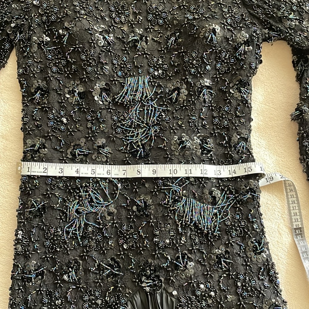 Designer high end Black beaded gown size 4 - Picture 15 of 16